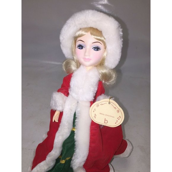 BRINN'S 1986 Musical Collectibles DOLL WHITE CHRISTMAS Red 12'' - Picture 2 of 9